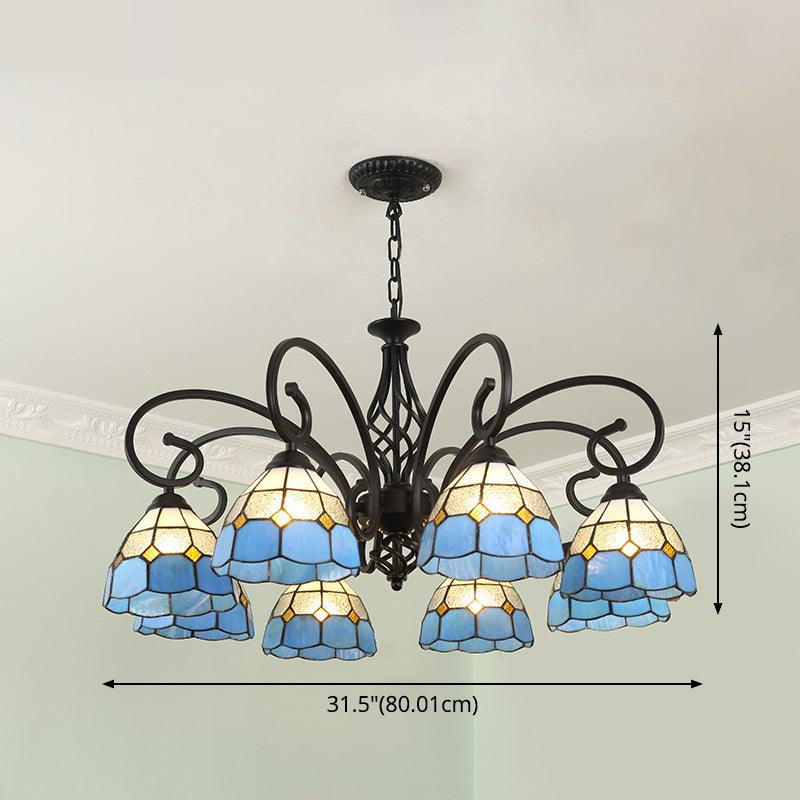 Stained Glass Tiffany Chandelier Light Living Room Ceiling Hanging Light - Rebooters