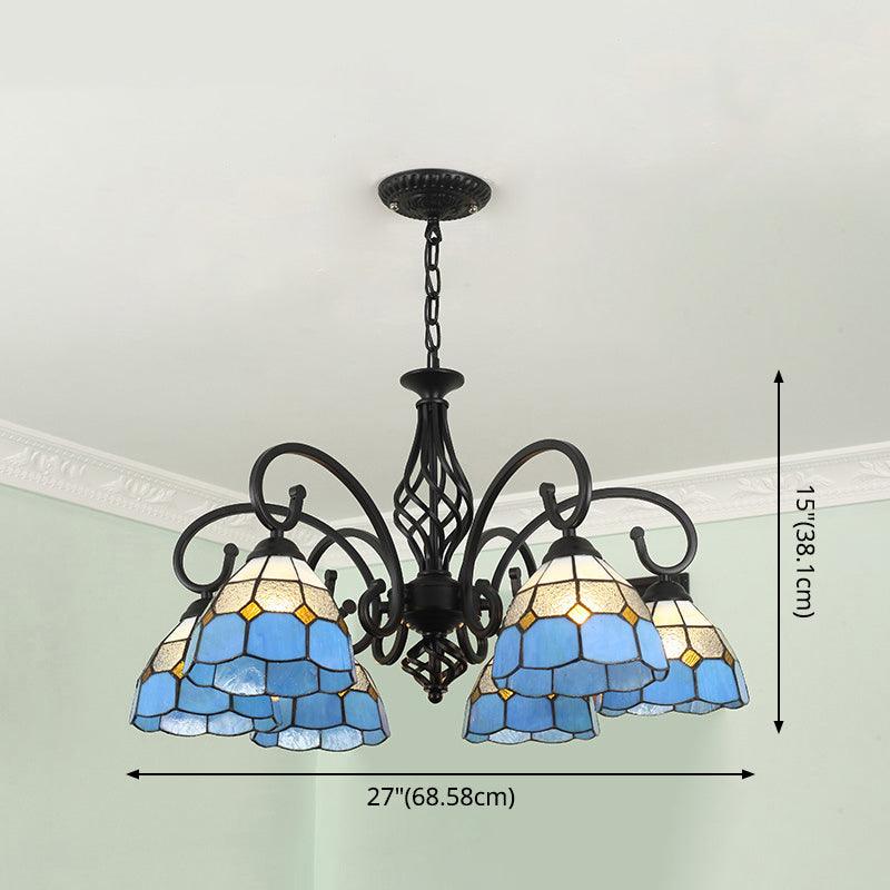 Stained Glass Tiffany Chandelier Light Living Room Ceiling Hanging Light - Rebooters