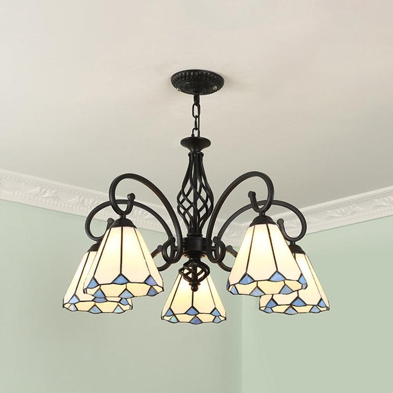 Stained Glass Tiffany Chandelier Light Living Room Ceiling Hanging Light - Rebooters
