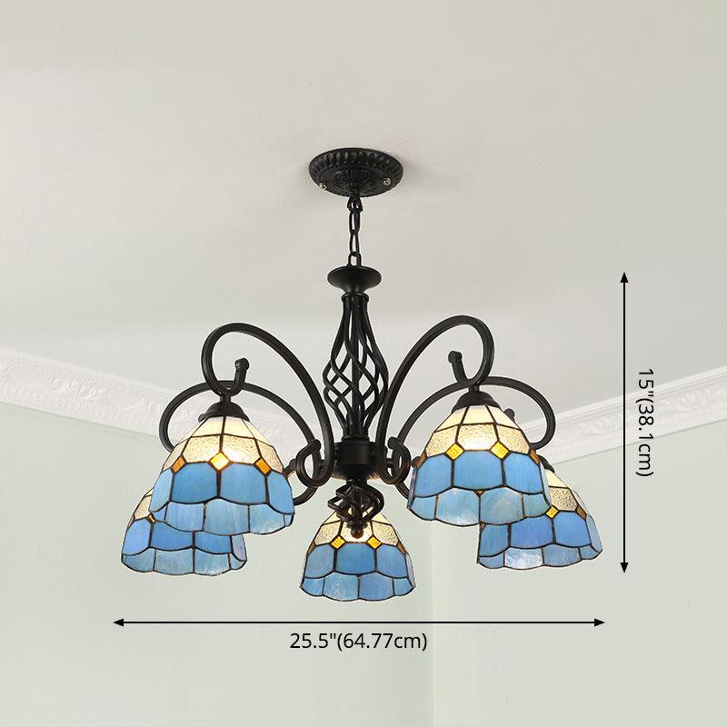 Stained Glass Tiffany Chandelier Light Living Room Ceiling Hanging Light - Rebooters