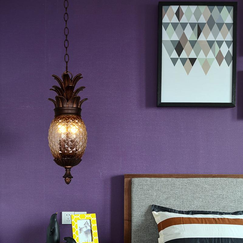 2 Lights Bubble Chandelier Lighting Classic Clear Prismatic Glass Pendant Light Fixture for Balcony - Rebooters