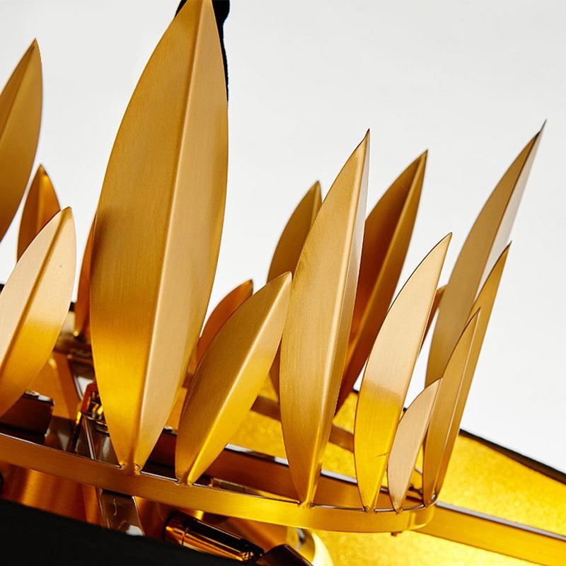 4 Lights Fabric Chandelier Lamp Country Black Round Dining Room - Rebooters