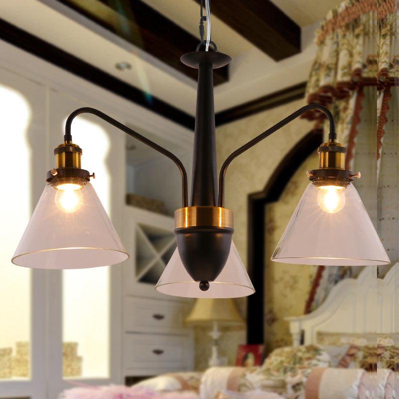 3/5/6-Light Conical Chandelier Light Traditional Black Gold - Rebooters