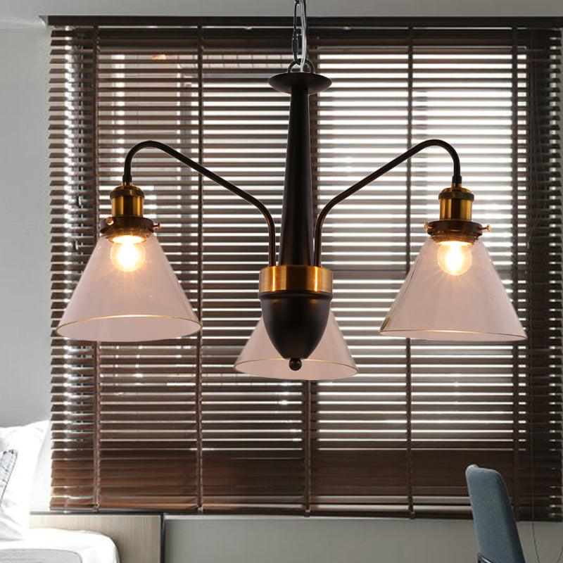3/5/6-Light Conical Chandelier Light Traditional Black Gold - Rebooters