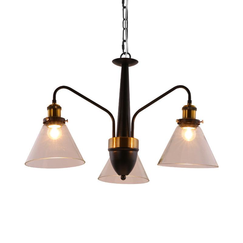 3/5/6-Light Conical Chandelier Light Traditional Black Gold - Rebooters