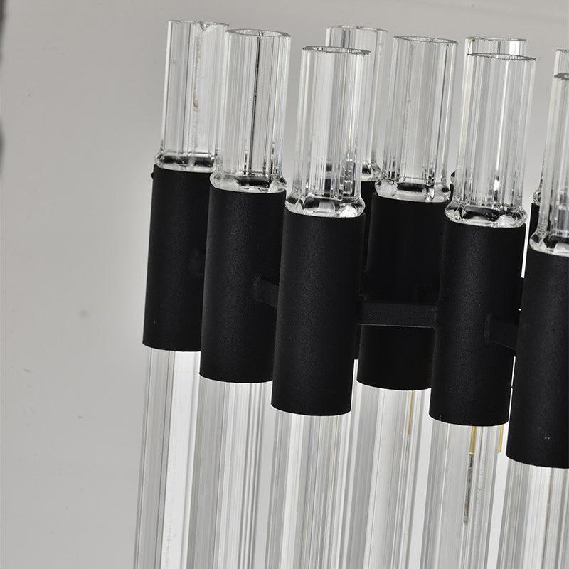 8 Lights Living Hanging Lamp Kit Modern Black Chandelier - Rebooters