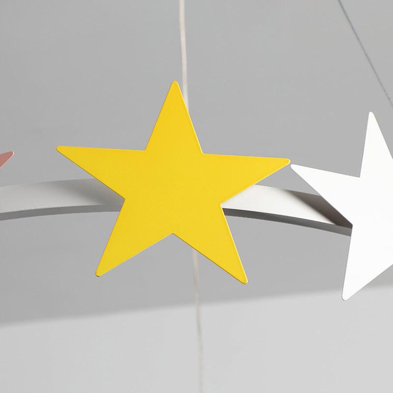 19.5"/23.5" Dia Metal Ring Chandelier Light with Star Design - Rebooters