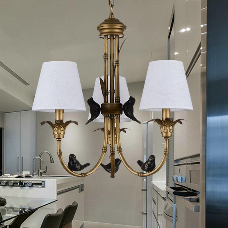 3/6/8 Lights Suspension Pendant Rustic Cone Fabric Chandelier - Rebooters