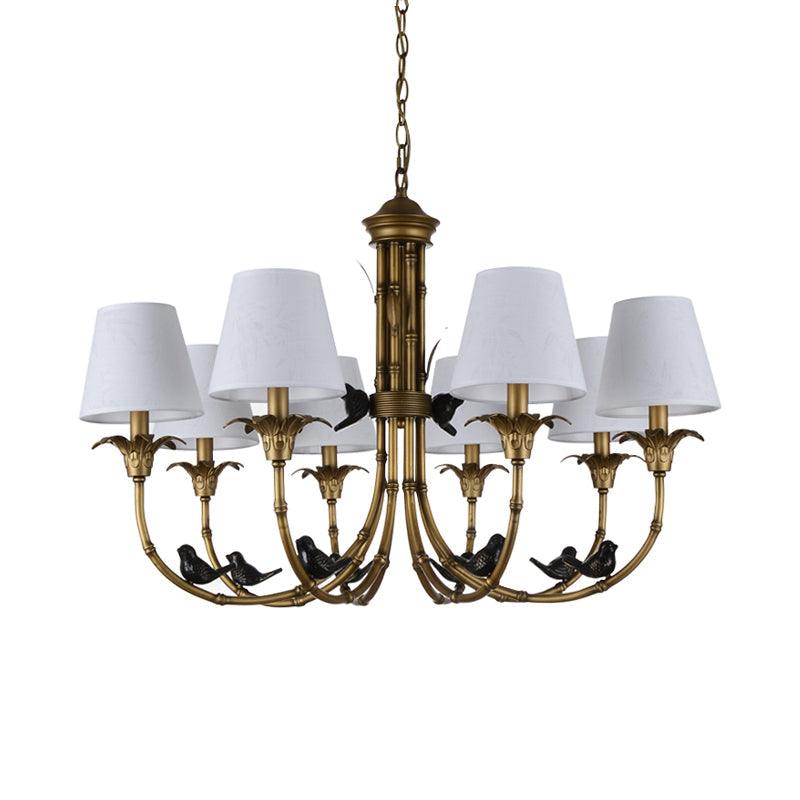 3/6/8 Lights Suspension Pendant Rustic Cone Fabric Chandelier - Rebooters