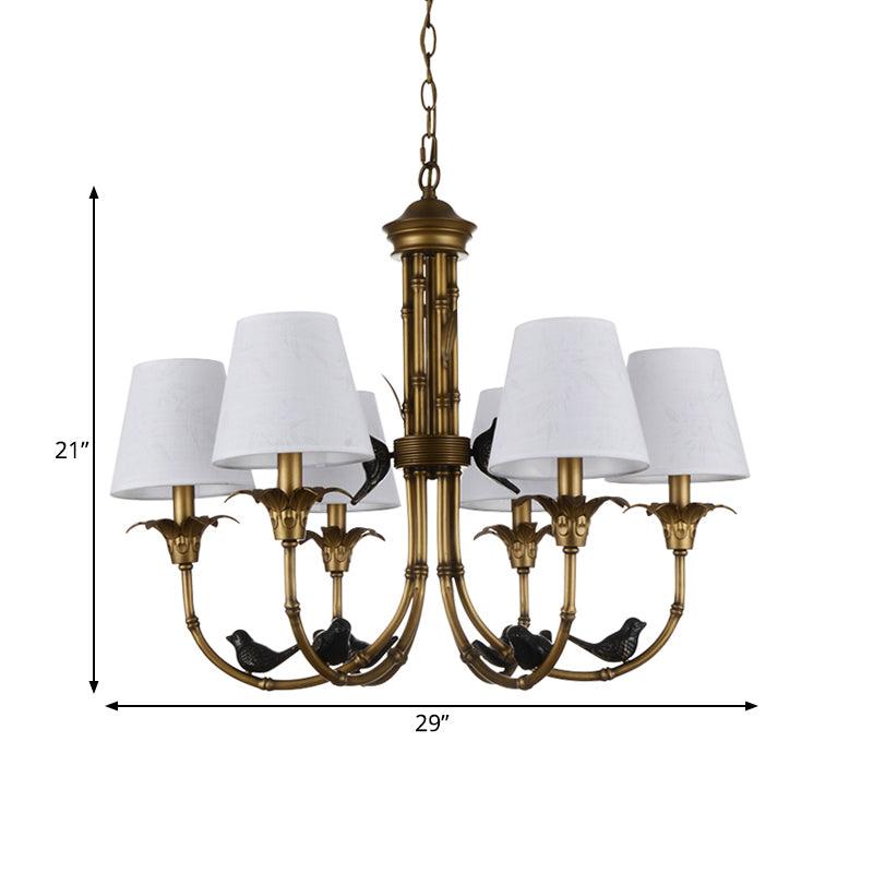 3/6/8 Lights Suspension Pendant Rustic Cone Fabric Chandelier - Rebooters