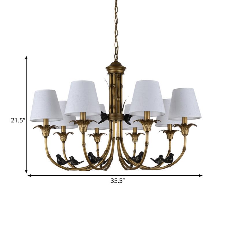 3/6/8 Lights Suspension Pendant Rustic Cone Fabric Chandelier - Rebooters