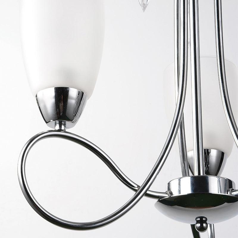 Bell Chandelier Lamp Hallway 3 Heads White Glass Ceiling Light - Rebooters