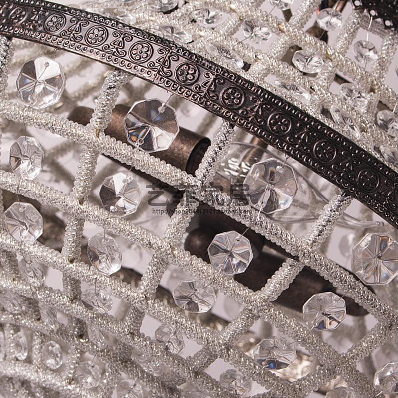 2 Lights Urn Hanging Ceiling Light Vintage Crystal Pendant Lamp - Rebooters