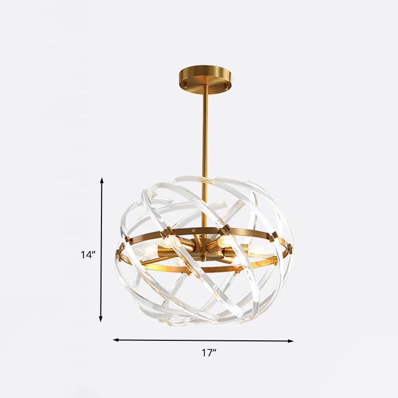 6 Heads Bedroom Chandelier Lamp Postmodern Gold Light - Rebooters