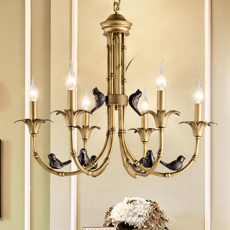 3/6/8 Lights Candelabra Ceiling Chandelier Rustic Brass Pendant - Rebooters