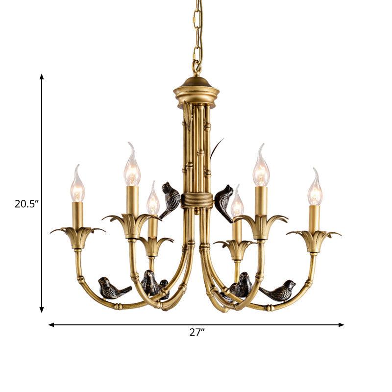 3/6/8 Lights Candelabra Ceiling Chandelier Rustic Brass Pendant - Rebooters