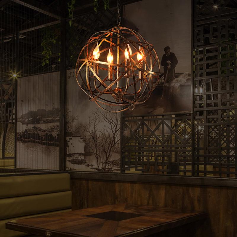 Globe Dining Room Hanging Light Traditional Metal 4 Lights Chandelier - Rebooters