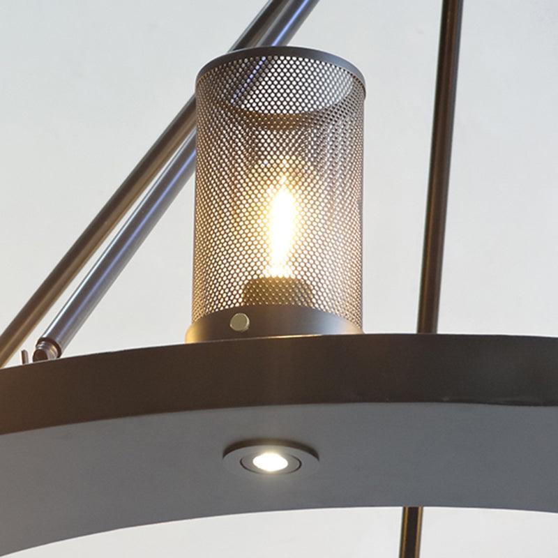 10 Lights Metal Ceiling Pendant Classic Black Cylinder Lamp - Rebooters