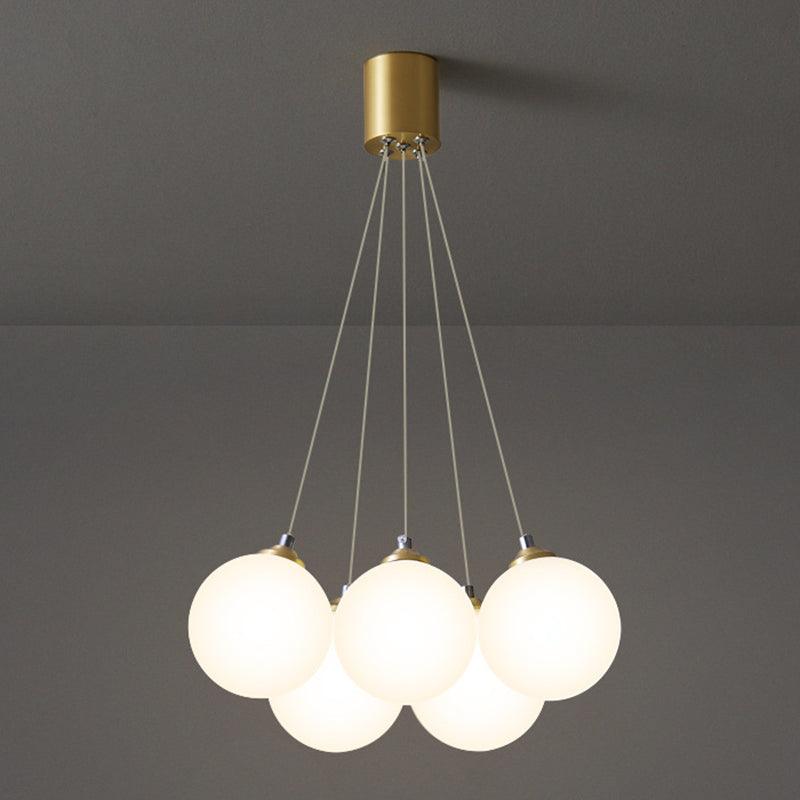 Balloons Hanging Pendant Light Simplicity White Glass Chandelier - Rebooters