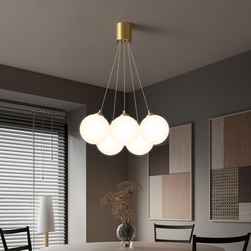 Balloons Hanging Pendant Light Simplicity White Glass Chandelier - Rebooters