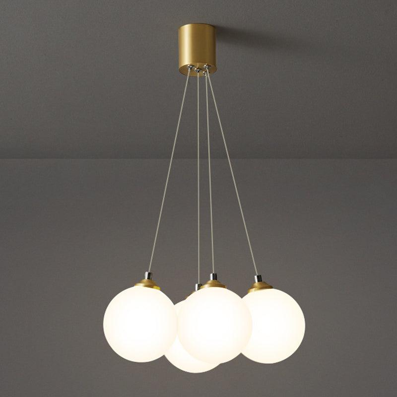 Balloons Hanging Pendant Light Simplicity White Glass Chandelier - Rebooters