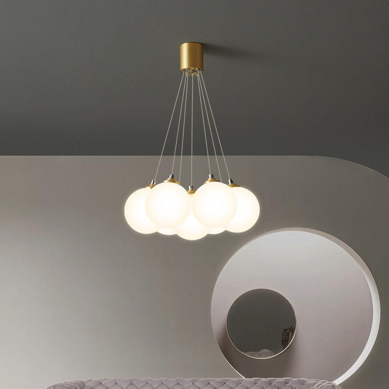 Balloons Hanging Pendant Light Simplicity White Glass Chandelier - Rebooters