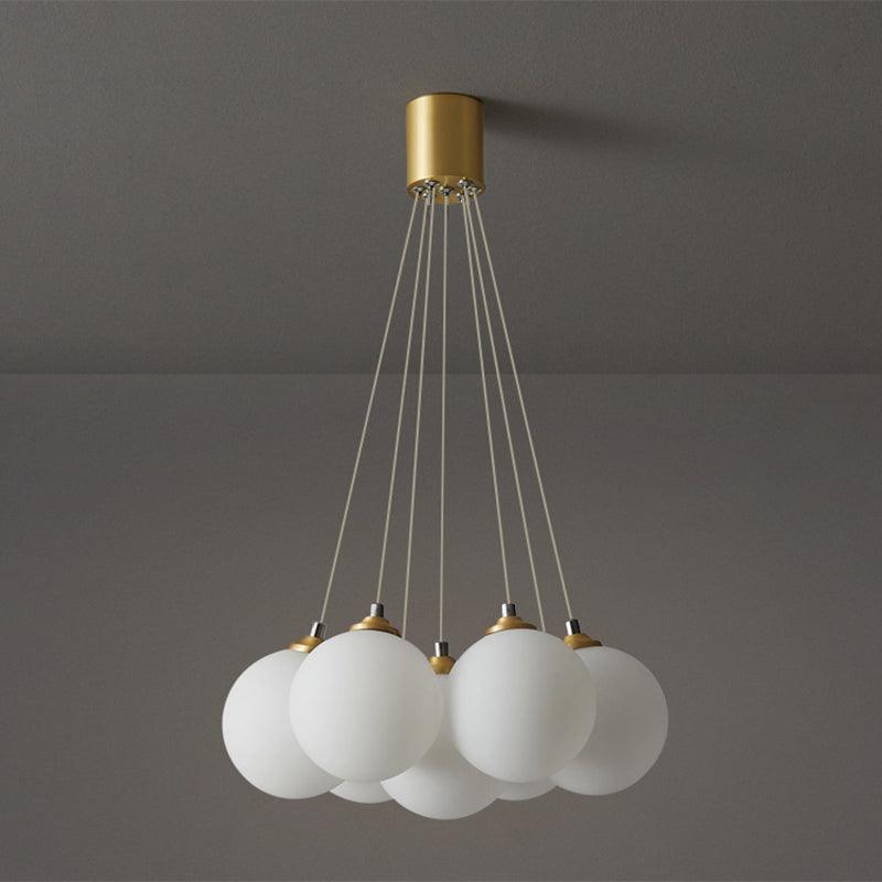 Balloons Hanging Pendant Light Simplicity White Glass Chandelier - Rebooters