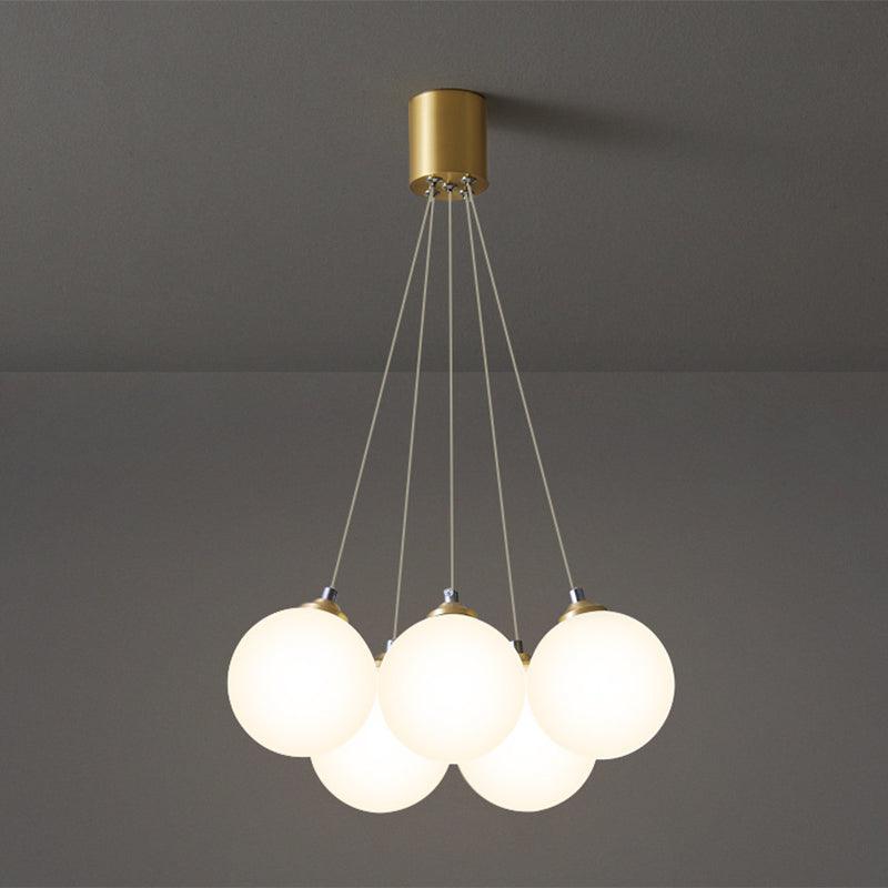 Balloons Hanging Pendant Light Simplicity White Glass Chandelier - Rebooters