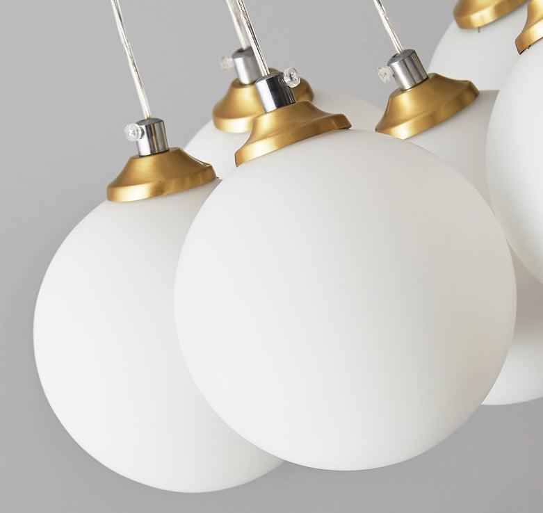 Balloons Hanging Pendant Light Simplicity White Glass Chandelier - Rebooters