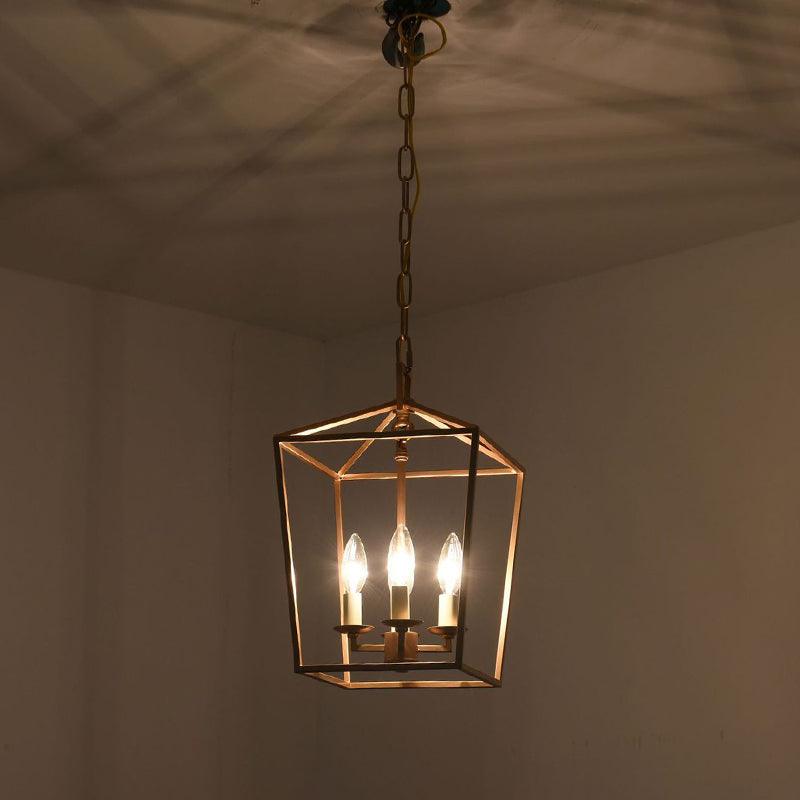 4-Light Cage Pendant Lighting Industrial Metal Chandelier - Rebooters