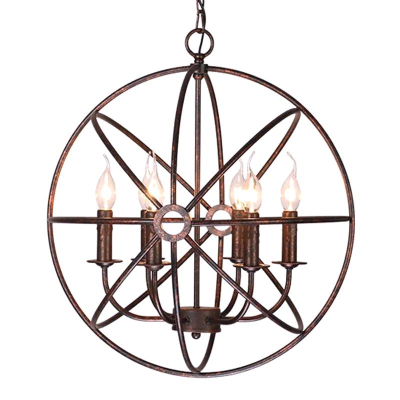 4 Lights Metal Caged Pendant Industrial Interlinked Rings Chandelier - Rebooters