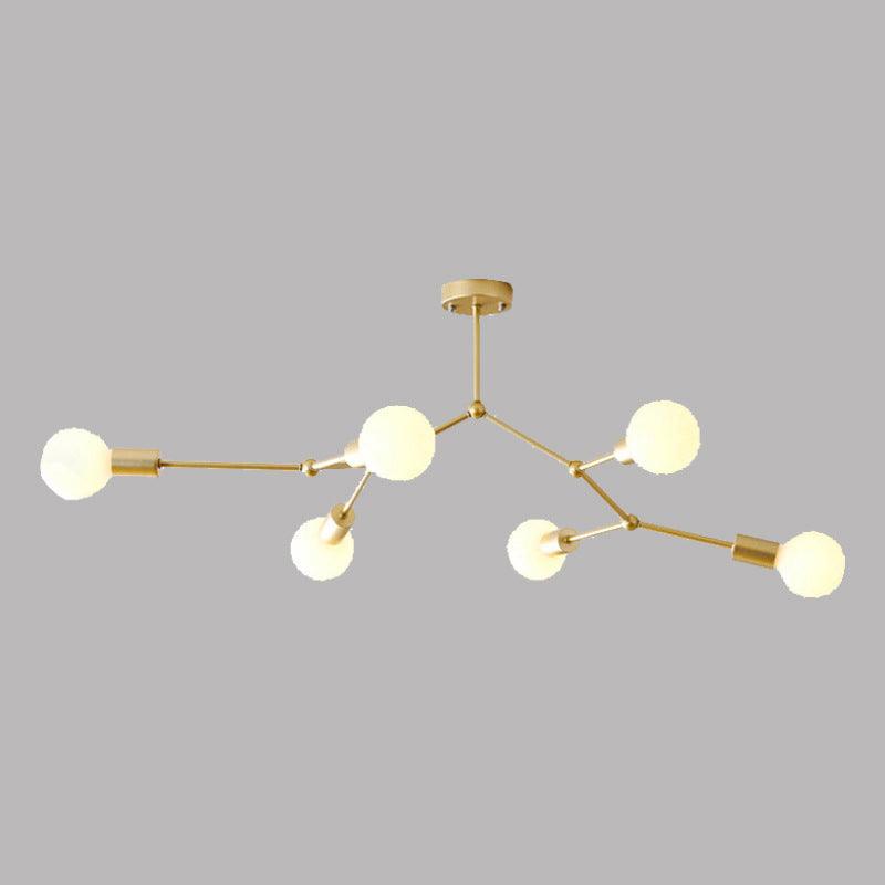 6 Light Branch Hanging Chandelier Light Modern Glass Shade Ceiling Chandelier - Rebooters