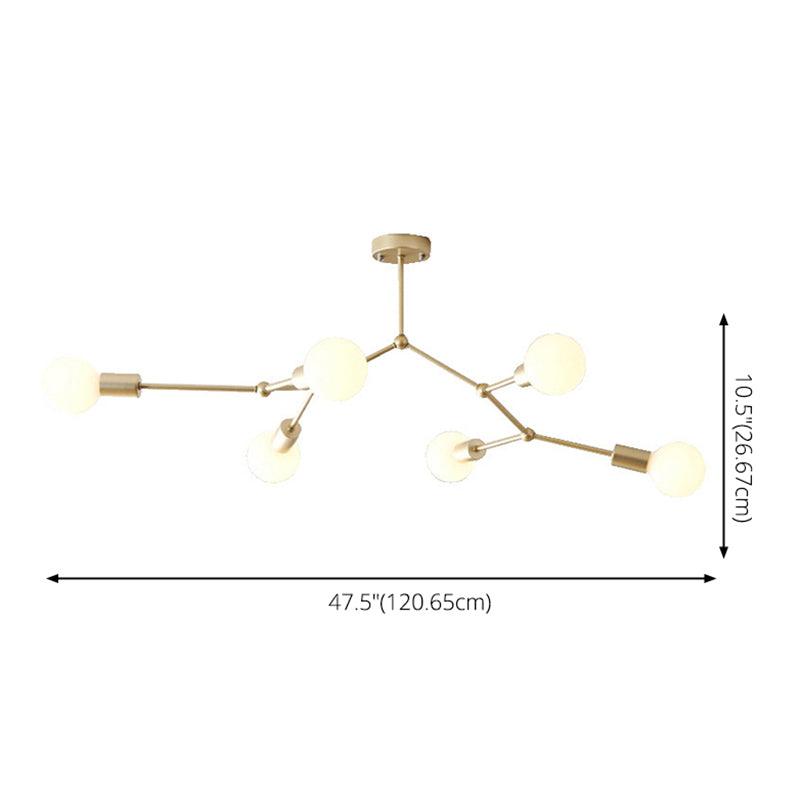 6 Light Branch Hanging Chandelier Light Modern Glass Shade Ceiling Chandelier - Rebooters