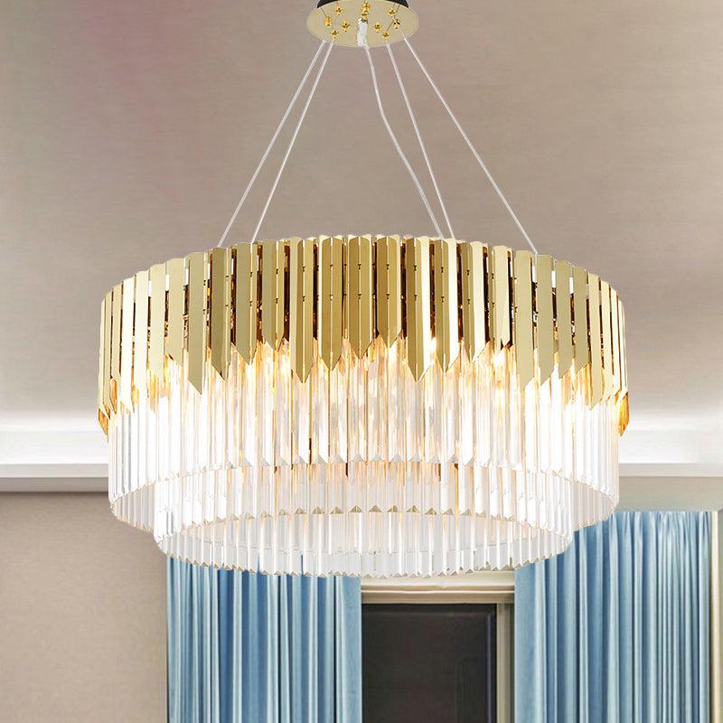 8/12-Light Living Room Chandelier Contemporary Golden Pendant Light - Rebooters