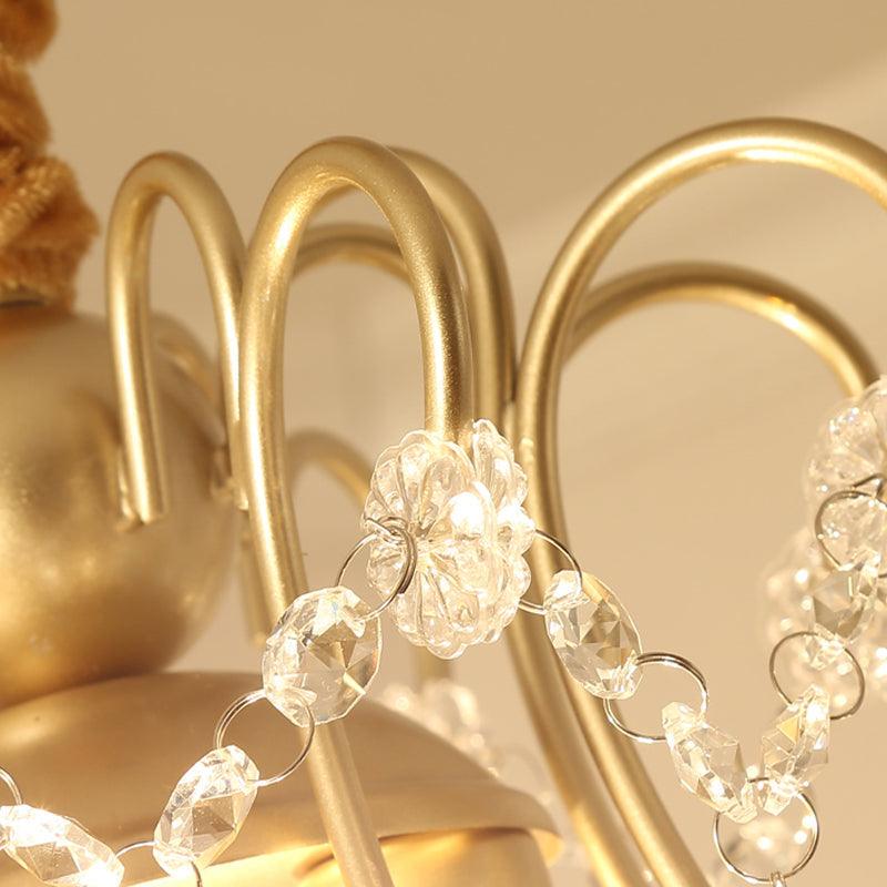 Bent Armed Metal Pendant Chandelier 3-Light Gold Fixture - Rebooters