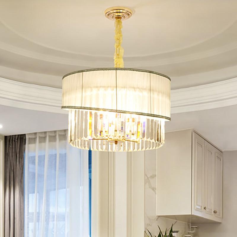 19.5/23.5 W Round Chandelier Lighting with Crystal Block - Rebooters