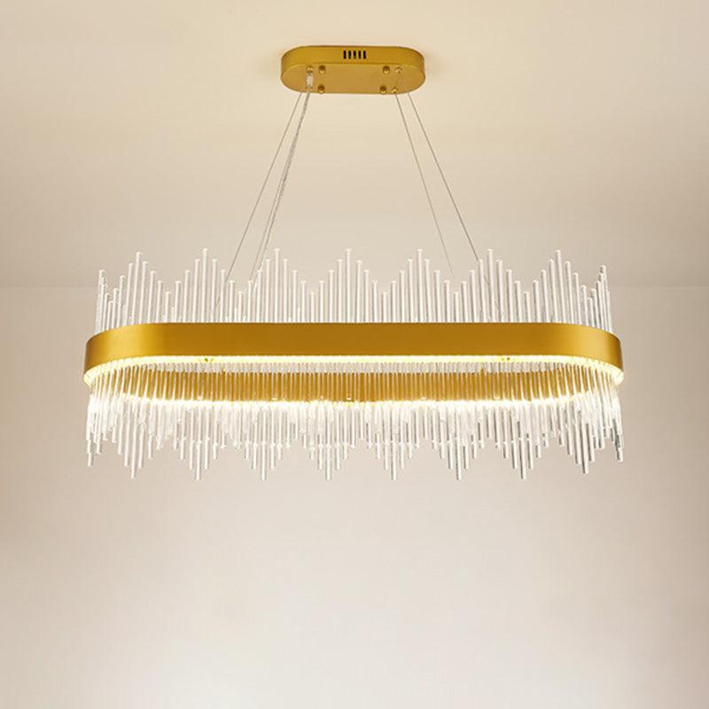 Modern Geometric Chandelier Crystal LED Pendant Lighting Gold - Rebooters