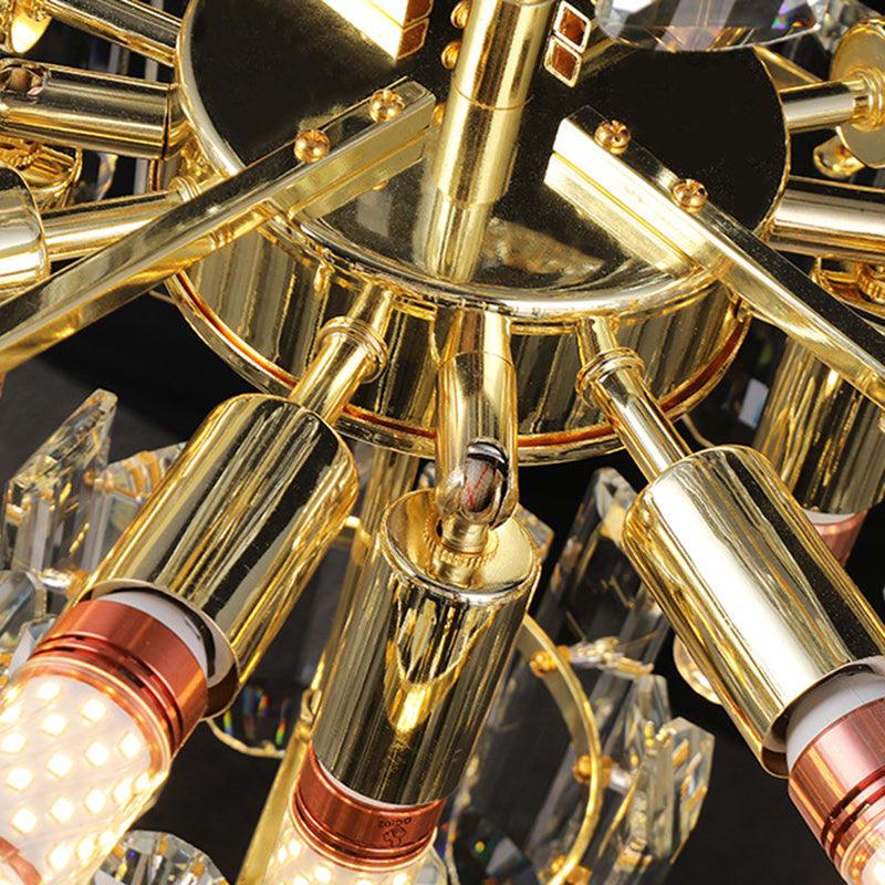 3 Tiers Beveled Crystal Chandelier Light Fixture 8/12 Lights - Rebooters