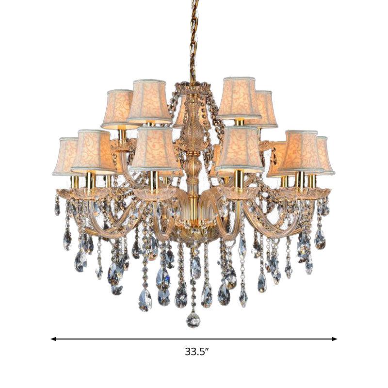 Armed Clear K9 Crystal Pendant Chandelier Rustic Beige Light - Rebooters