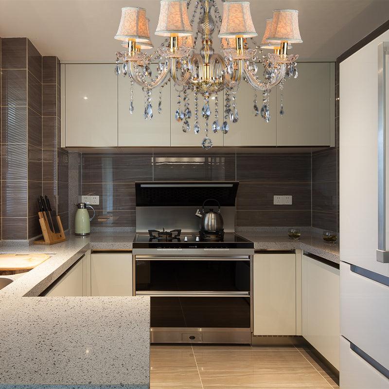 Armed Clear K9 Crystal Pendant Chandelier Rustic Beige Light - Rebooters