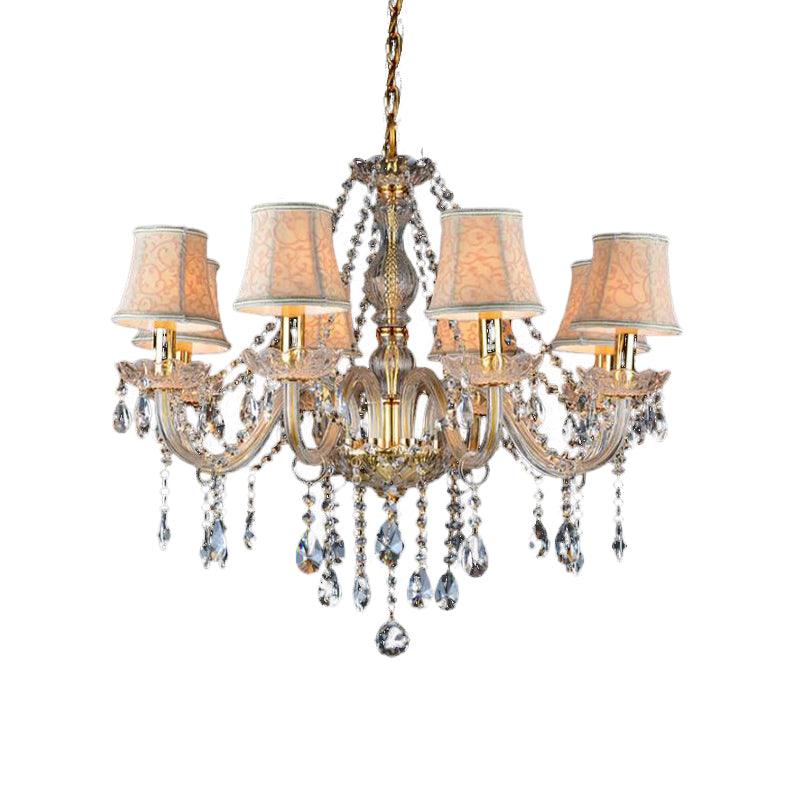 Armed Clear K9 Crystal Pendant Chandelier Rustic Beige Light - Rebooters