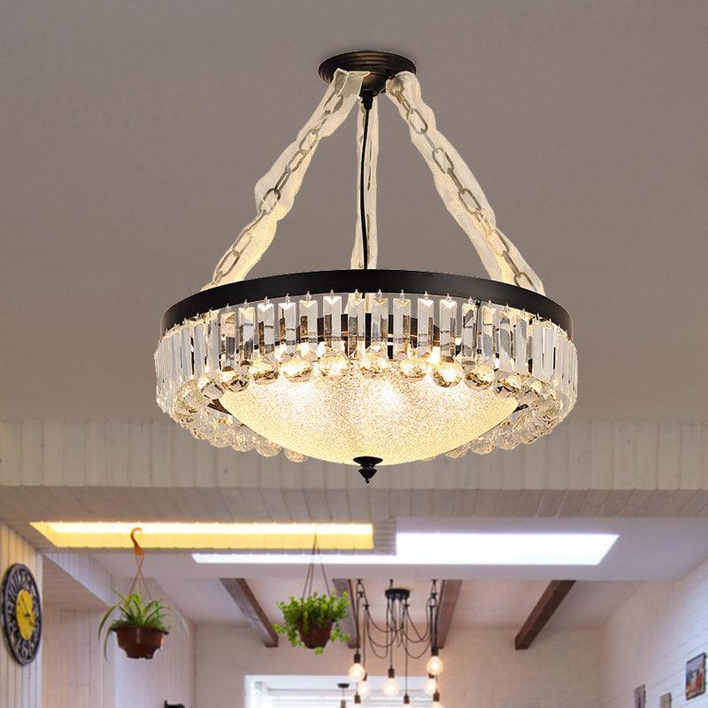 18"/23.5" Wide Dome Hanging Pendant Black Ceiling Chandelier - Rebooters