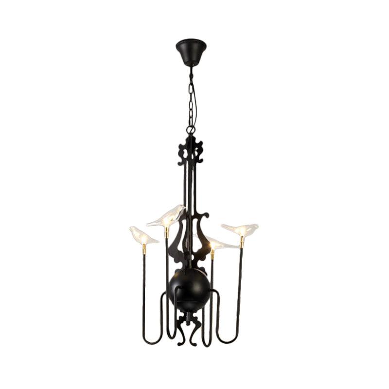 4/8/12-Light Iron Chandelier Light Antique Black White Ceiling Fixture - Rebooters