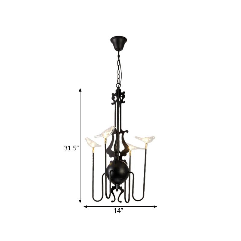4/8/12-Light Iron Chandelier Light Antique Black White Ceiling Fixture - Rebooters