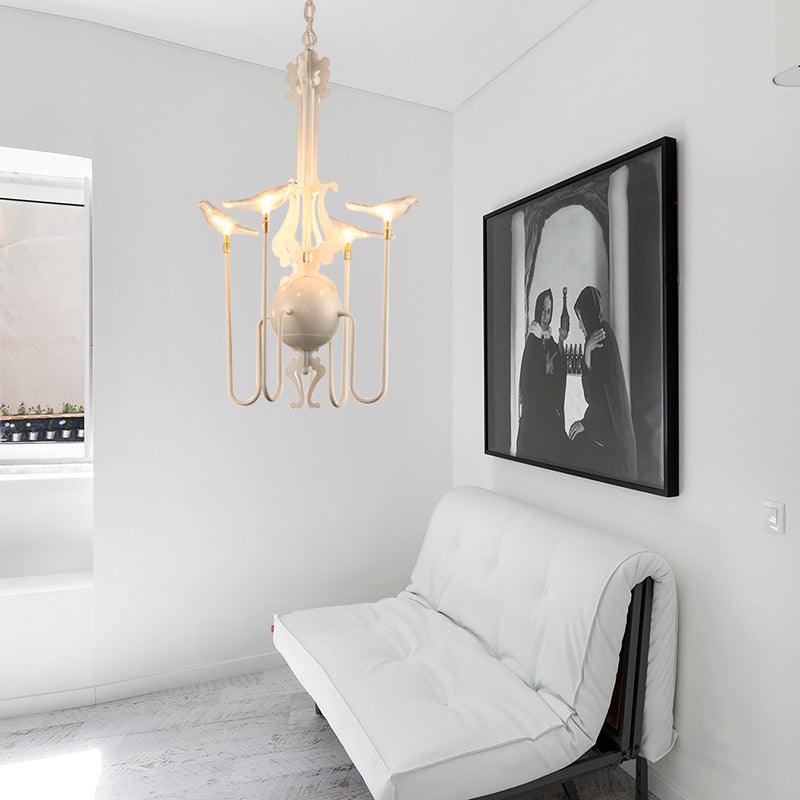 4/8/12-Light Iron Chandelier Light Antique Black White Ceiling Fixture - Rebooters