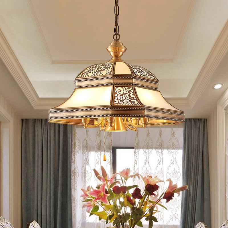 Bell Dining Room Ceiling Chandelier Gold 5 Heads Fixture - Rebooters