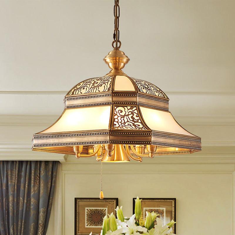 Bell Dining Room Ceiling Chandelier Gold 5 Heads Fixture - Rebooters