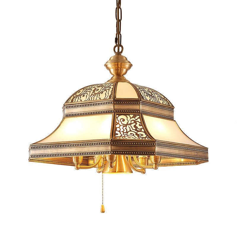 Bell Dining Room Ceiling Chandelier Gold 5 Heads Fixture - Rebooters
