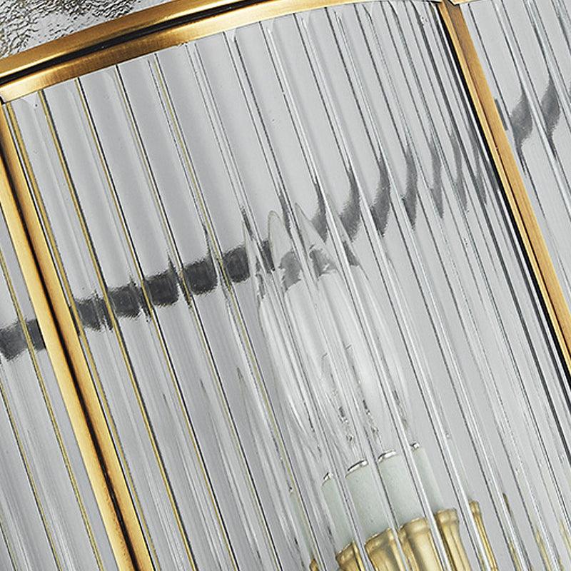 22"/23" H 4 Bulbs Cylinder Pendant Lamp Colonial Gold Chandelier - Rebooters