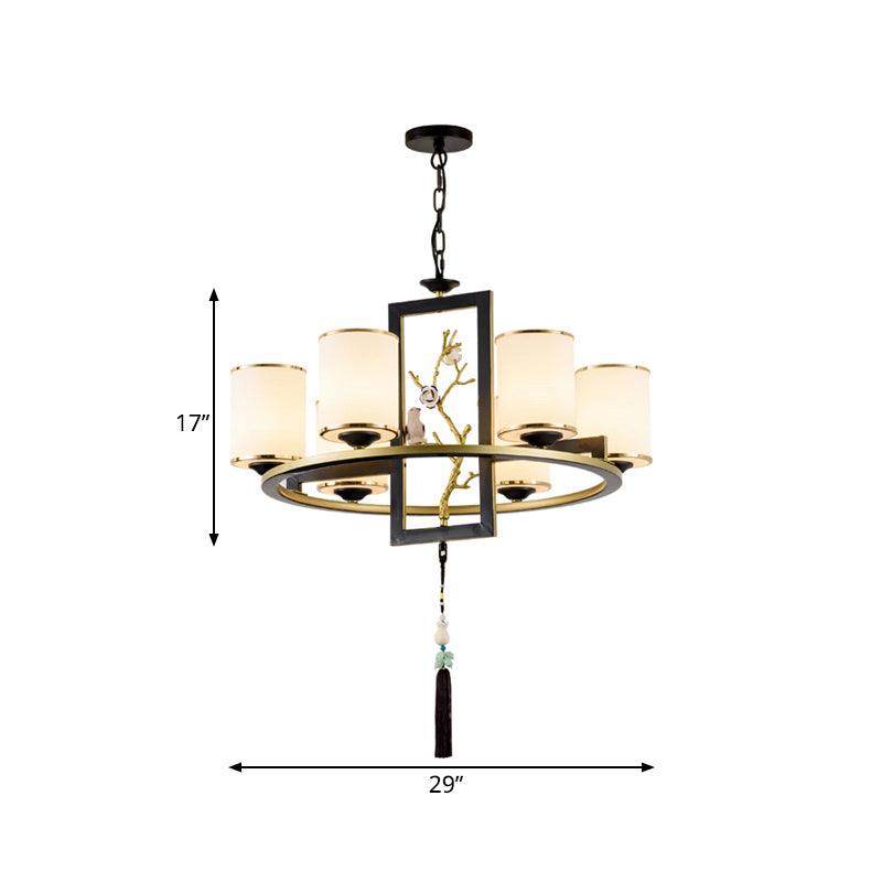 Metal Cylinder Chandelier Lighting Classic 6/8/10 Lights Black Gold - Rebooters